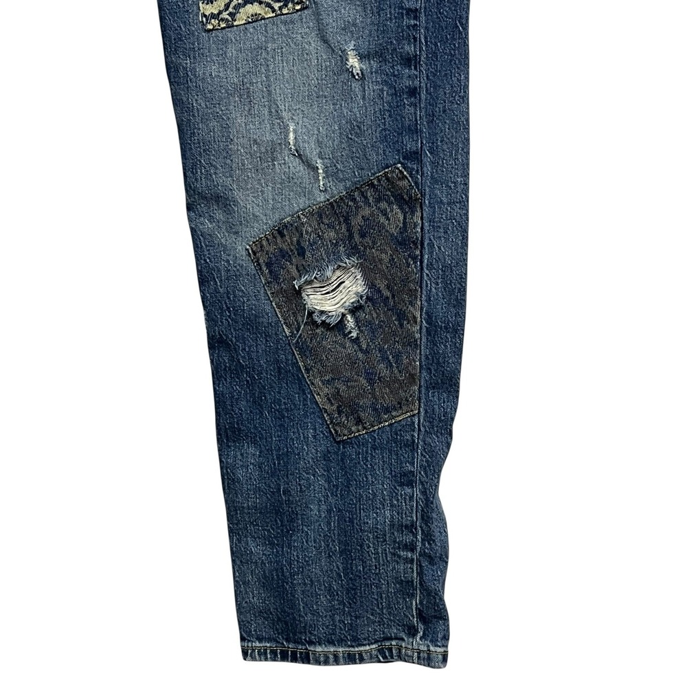 Pilcro and the Letterpress Blue Patchwork Cropped Jeans - Picture 7 of 12